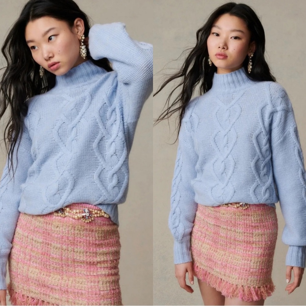 Love Shack Fancy Izia Pullover in Blue Haze